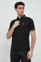 Armani Exchange polo bawełniane czarny 8NZFPQ.ZJH4Z.NOS