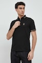Armani Exchange polo bawełniane czarny 8NZFPQ.ZJH4Z.NOS