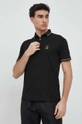 čierna Bavlnené polo tričko Armani Exchange