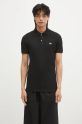 Βαμβακερό μπλουζάκι πόλο Lacoste PH4012 031 slim μαύρο PH4012.031