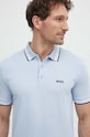 BOSS Green polo bawełniane Paddy niebieski 50469055