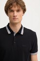 BOSS Green polo bawełniane czarny 50469055