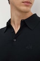 Armani Exchange polo de bumbac 8NZF5D.ZM3JZ.NOS negru