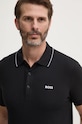 Boss Green polo de bumbac negru 50506195