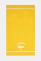 Βαμβακερή πετσέτα θαλάσσης Lacoste LORIGINE Jaune 90 x 160 cm κίτρινο 1047044