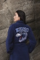 Kenzo szlafrok bawełniany KVTIGER Marine L granatowy 1038791