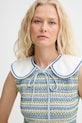 Accesorii Renewed guler decorativ din denim creative upcycling denim.collar.upc alb