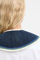 Renewed guler decorativ din denim creative upcycling bleumarin denim.collar.upc