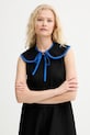 Ozdobný džínsový golier Renewed creative upcycling bavlna čierna denim.collar.upc