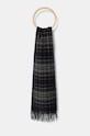 Vlnený šál Barbour látka tmavomodrá USC0137