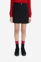 A.P.C. fustă din denim din bumbac Jupe Brigitte uni negru COFBV.F06362