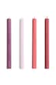 HAY set de lumânări Hexagon Candle 2,2 x 24 cm 4-pack roz AE730.F430