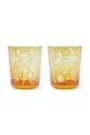 Pols Potten zestaw szklanek scattered flower 8 x 9 cm 2-pack pomarańczowy 140.230.233