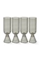 Pols Potten zestaw kieliszków rooftop 390 ml 4-pack szary 140.230.223