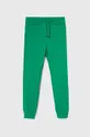 зелений Дитячі бавовняні штани United Colors of Benetton Для хлопчиків
