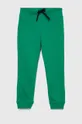zelená Detské bavlnené tepláky United Colors of Benetton Chlapčenský