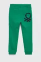 Дитячі бавовняні штани United Colors of Benetton зелений