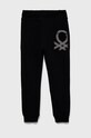 United Colors of Benetton pantaloni de trening din bumbac pentru copii 3J68CF01O.G.NOS negru AA00