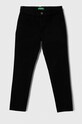 United Colors of Benetton spodnie dziecięce z elastanem czarny 4HM6CE00P.G.NOS
