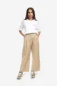 Carhartt WIP cotton trousers Cara Cropped Pant beige