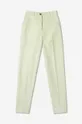 Wood nadrág vászonkeverékből Courtney Mini Stripe Trousers 122116-5291 PASTEL GREEN 66% pamut,  34% len