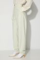 Wood Wood pantaloni in lino misto Courtney Mini Stripe Trousers verde 12211600.5291
