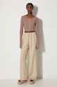 A.P.C. linen trousers Pantalon Carlota LIAEO.F08426 beige AA00