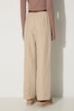 Clothing A.P.C. linen trousers Pantalon Carlota LIAEO.F08426 beige