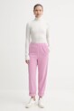 American Vintage pantaloni de catifea cord PADO137 roz AA00