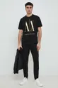 Βαμβακερό παντελόνι Armani Exchange μαύρο