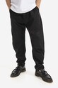 Tom Wood pantaloni de bumbac Purth Pant Rigato uni negru 22223.979