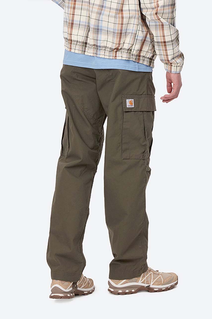 Памучен панталон Carhartt WIP Regular Cargo Pant зелен