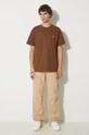 Βαμβακερό παντελόνι Carhartt WIP I030475.WALL καφέ AA00