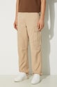 Βαμβακερό παντελόνι Carhartt WIP καφέ I030475.WALL