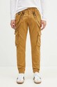Alpha Industries trousers Utility Pant with elastane brown 128202.13