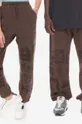 brązowy PLEASURES spodnie dresowe Choices Sweatpant Męski