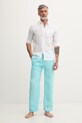 Vilebrequin spodnie męskie lniane PACHA PACAU101 turkusowy AA00