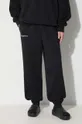 czarny Pangaia spodnie dresowe bawełniane