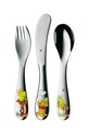 Komplet otroškega jedilnega pribora WMF Kubuś 3-pack pisana 1283516040