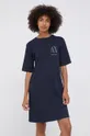 Pamučna haljina Armani Exchange mornarsko plava