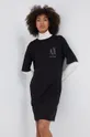 Armani Exchange - Βαμβακερό φόρεμα μαύρο