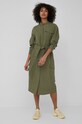 Marc O'Polo sukienka z domieszką lnu M03134121323 zielony AA00