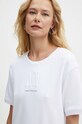 Armani Exchange rochie din bumbac alb 8NYAGY.YJ68Z.NOS