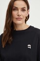 Karl Lagerfeld rochie din bumbac negru 245W1352