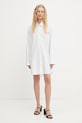 Diesel rochie din bumbac D-DALIS-P1 DRESS A14571.0DNAN alb AA00