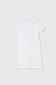 Παιδικό βαμβακερό φόρεμα Lacoste EJ2816 001 EJ2816.001 λευκό AA00