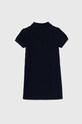 Παιδικό βαμβακερό φόρεμα Lacoste EJ2816.166 σκούρο μπλε AA00