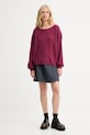 Sveter s prímesou vlny American Vintage PULL ML COL BATEAU DAM225 burgundské AA00