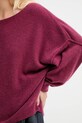 American Vintage sweter z domieszką wełny PULL ML COL BATEAU DAM225 bordowy