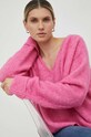 Пуловер с вълна American Vintage EAST18H розов